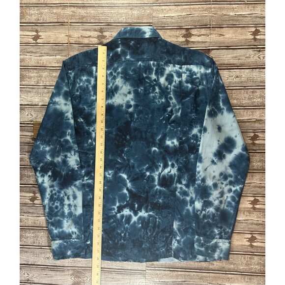 Corridor Tie Dye Camp Collar Shirt overshirt size M color navy - Picture 8 of 8